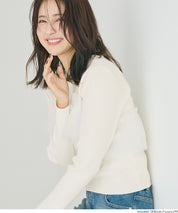 日系蕾絲造型長袖針織上衣