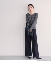 日系蕾絲造型長袖針織上衣