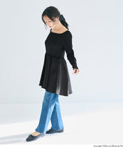 U領拼接娃娃針織上衣