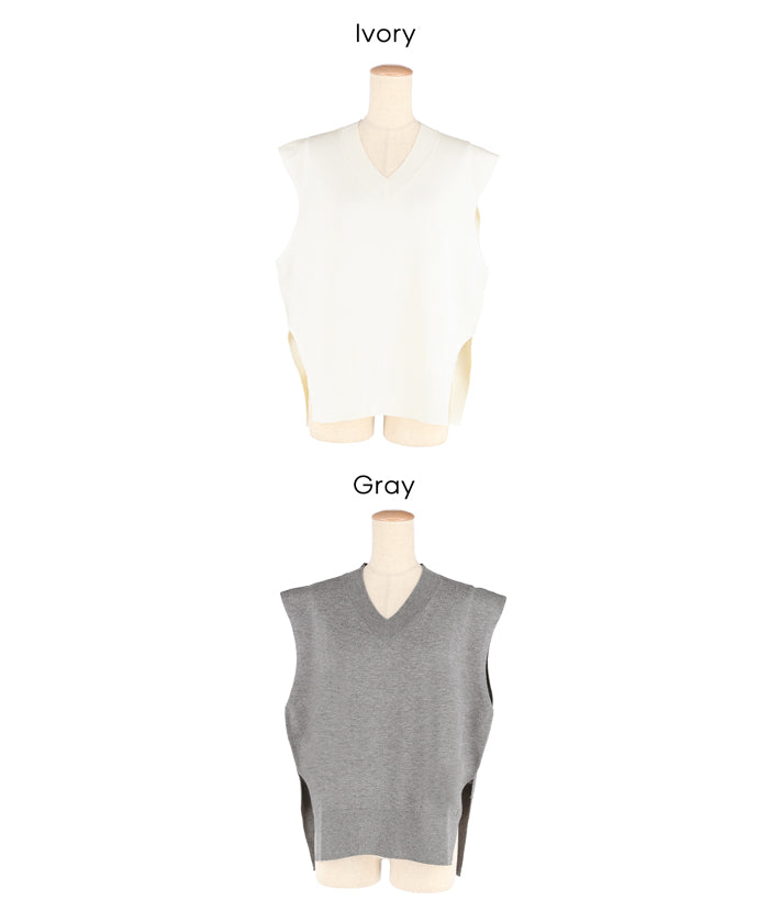V領針織背心