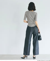 氣質五分袖船領針織上衣