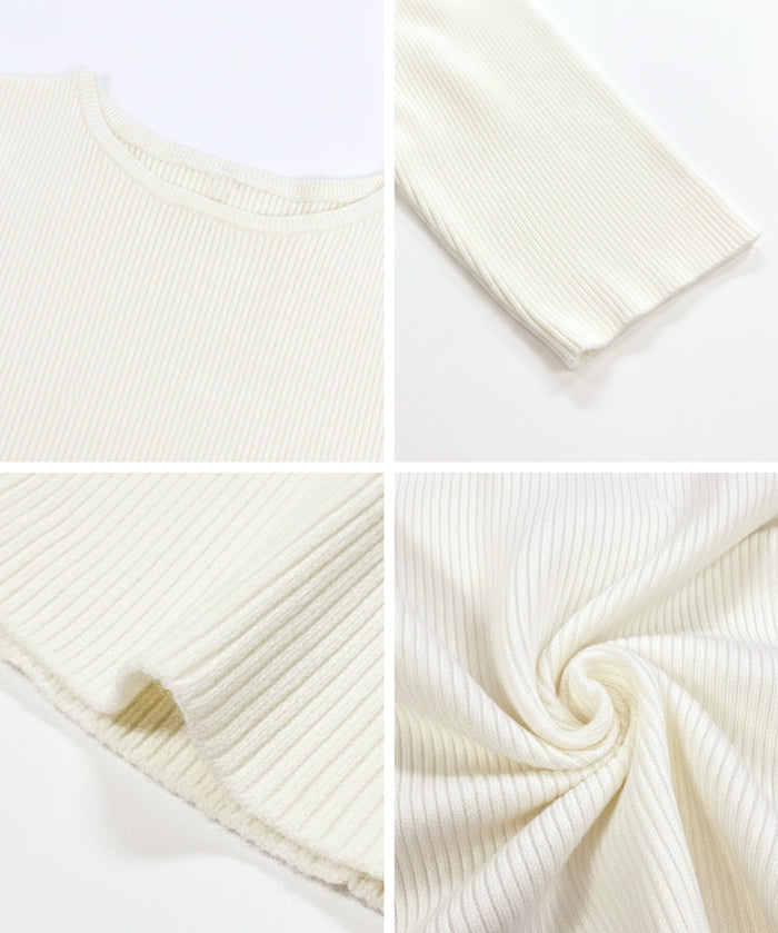 氣質五分袖船領針織上衣