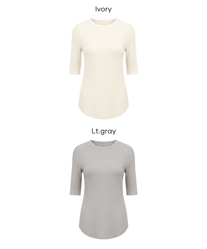 氣質五分袖船領針織上衣