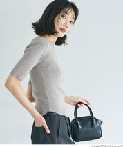 氣質五分袖船領針織上衣